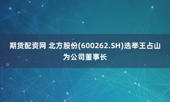 期货配资网 北方股份(600262.SH)选举王占山为公司董事长