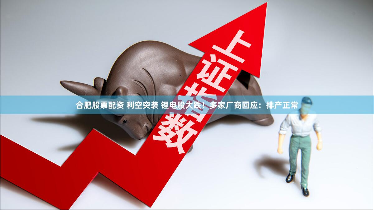 合肥股票配资 利空突袭 锂电股大跌！多家厂商回应：排产正常
