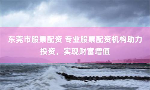 东莞市股票配资 专业股票配资机构助力投资,实现财富增值